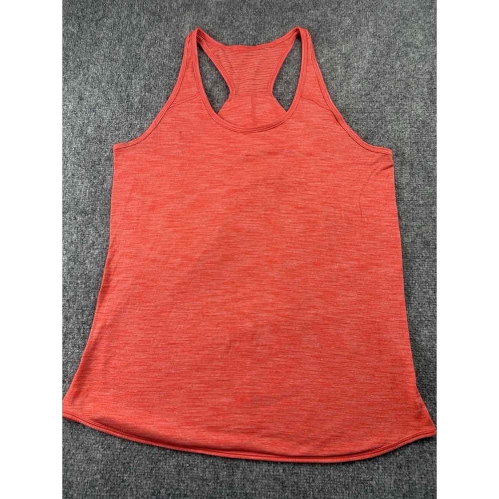 Lululemon Womens Twist Back Racerback Tank Heathered Coral Active Top Size 12 - Picture 2 of 10